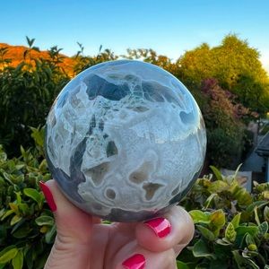 Quartzy Colorful Moss Agate Sphere